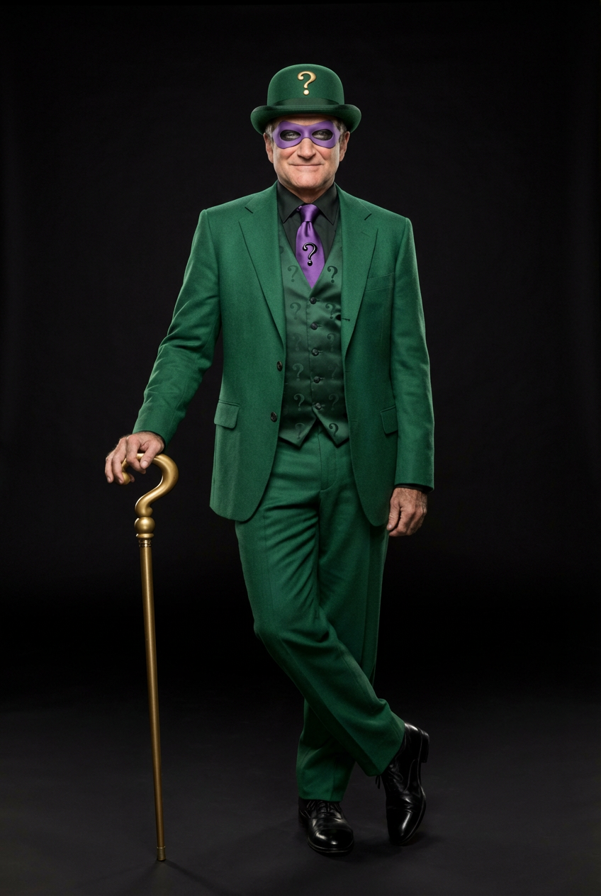 Rob Wiliam Riddler Robin Wiliams Riddler by AIGenerations on DeviantArt