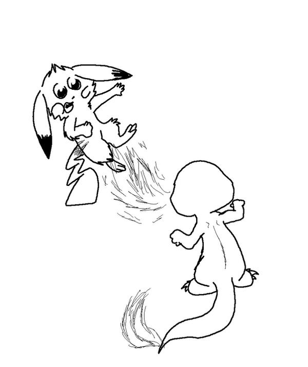 Pikach and charmander by Nine-tailed-FireFox on DeviantArt