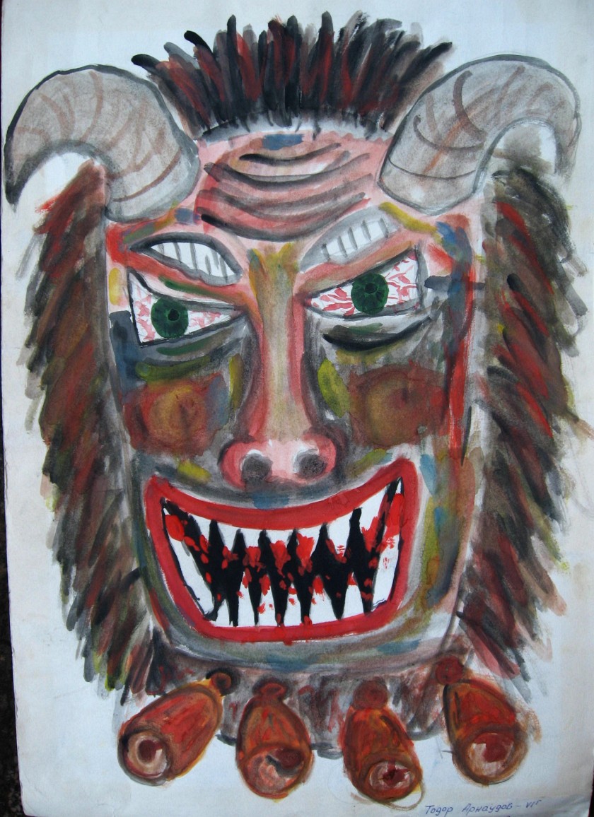 Mummer mask - painting, 1997