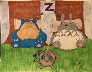 Jigglypuff put snorelax and Totoro to sleep
