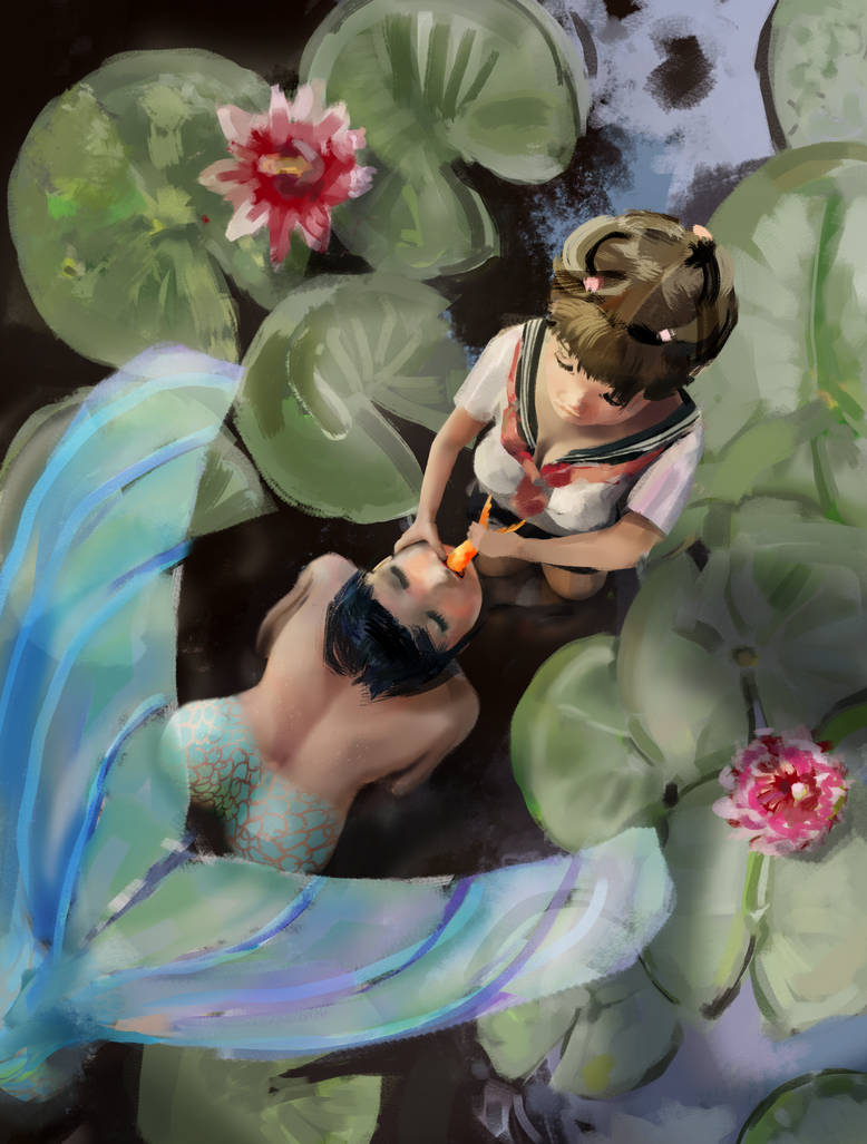 Digested Mermaid Pet Mermaid: Feeding Time by almodez on DeviantArt