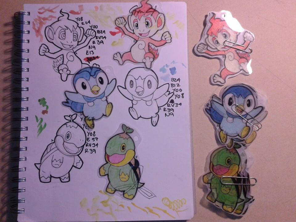 Pokemon Gen 4 Starters by KatManifestations on DeviantArt