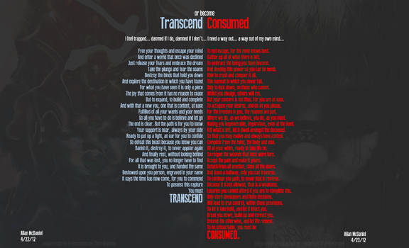 Transcend (or become) Consumed [POEM]