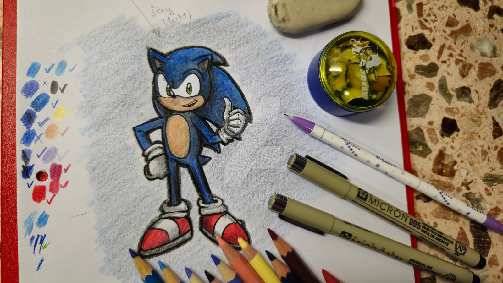 Sonic the hedgehog - Speed drawing by Zoemy on DeviantArt