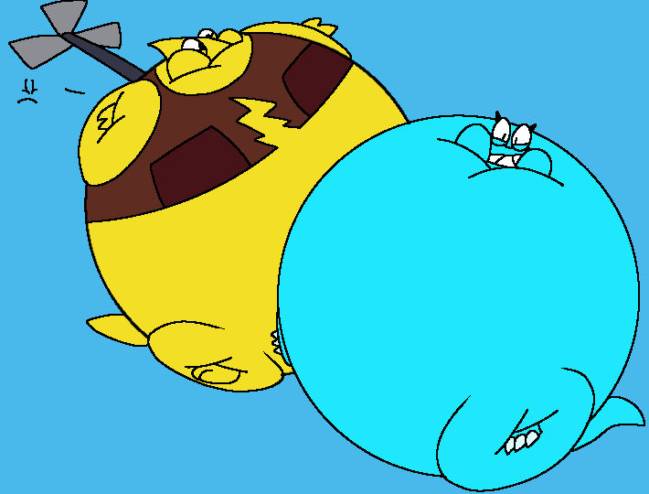 Inflated yellow and cyan by stephaniefan8 on DeviantArt