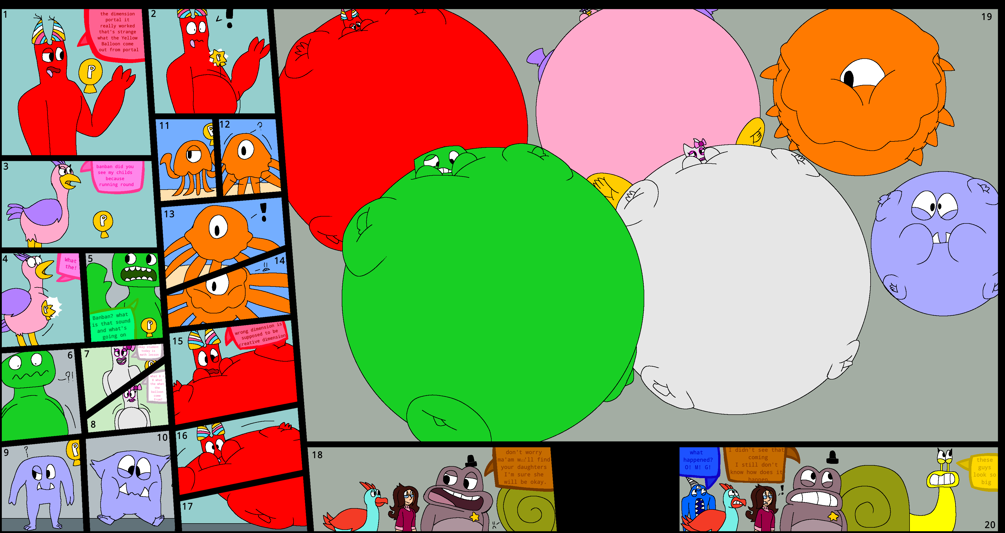 Garten of banban, but they're inflated by stephaniefan8 on DeviantArt