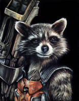 Rocket Racoon Portrait Painting