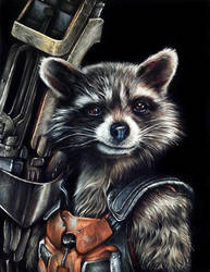 Rocket Racoon Portrait Painting