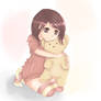 Anime Girl with Cuddly Bear