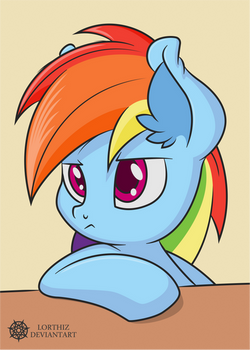 Rainbow Dash at Table [Vector]