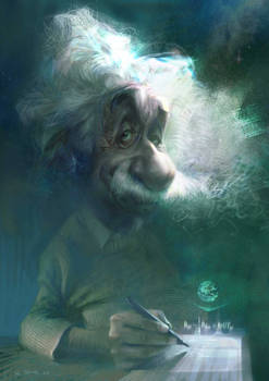 Caricature Albert Einstein