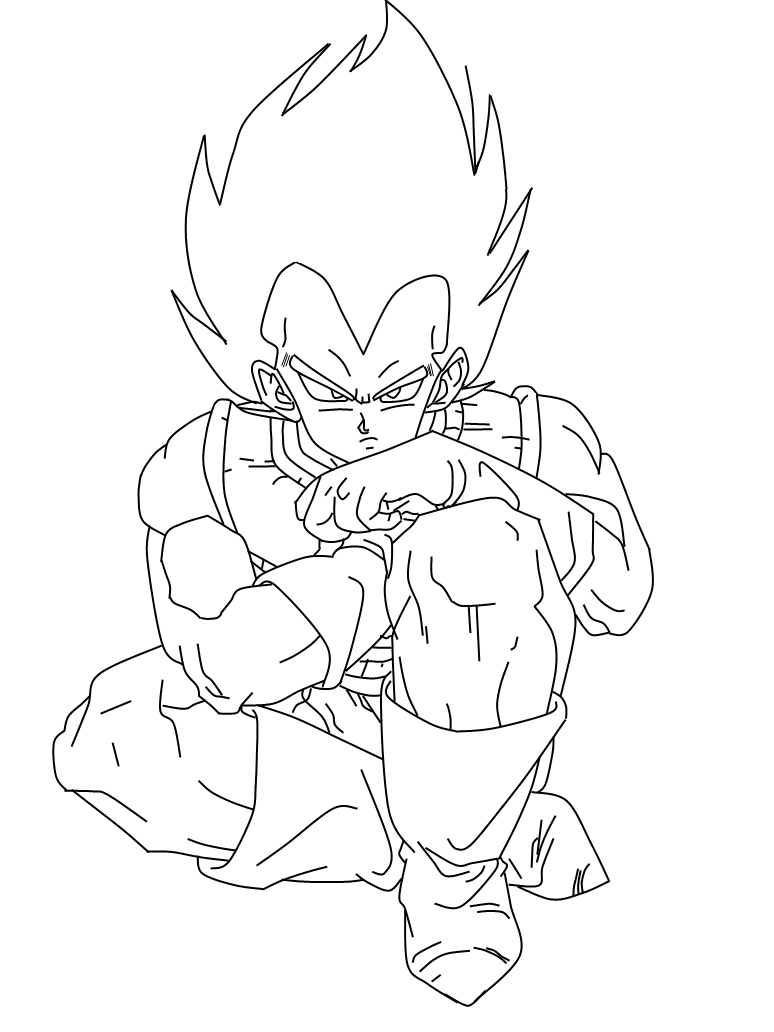 vegeta ssj line art by kingvegito on DeviantArt