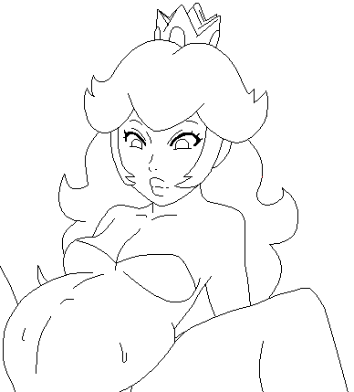 Pregnant Princess Peach Lineart