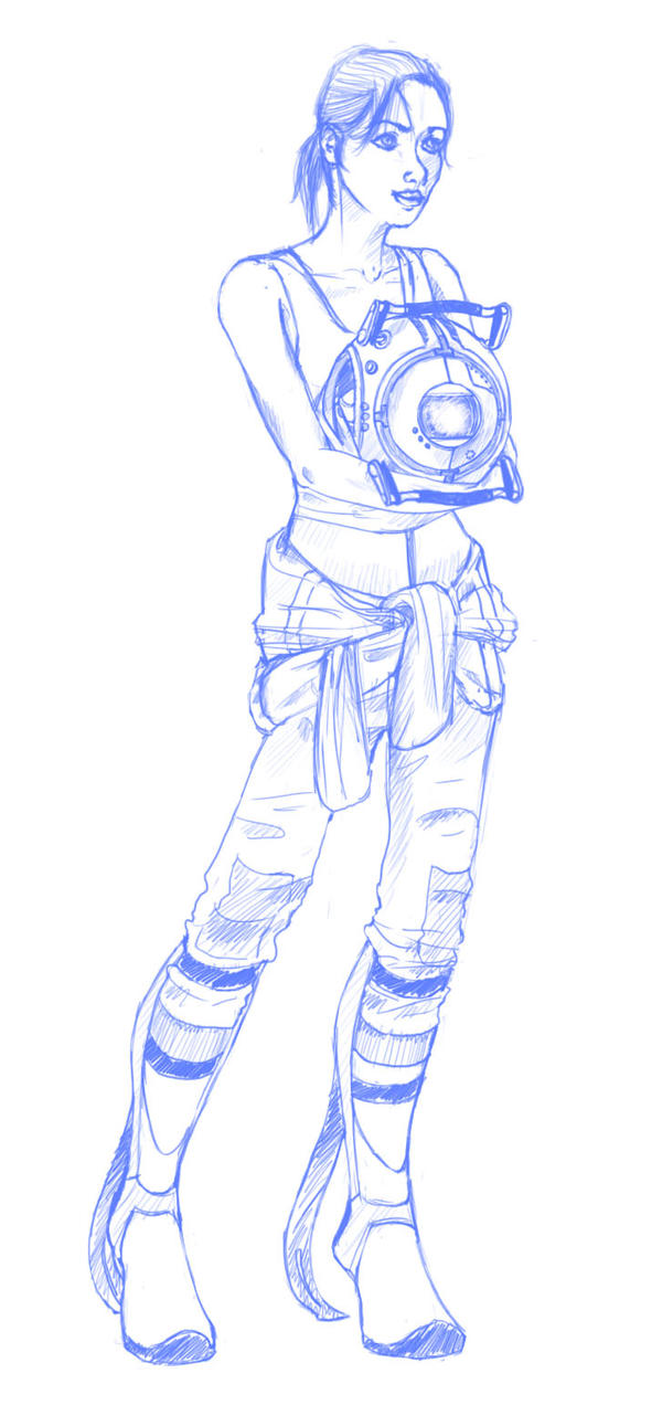 Chell and Wheatley Sketch