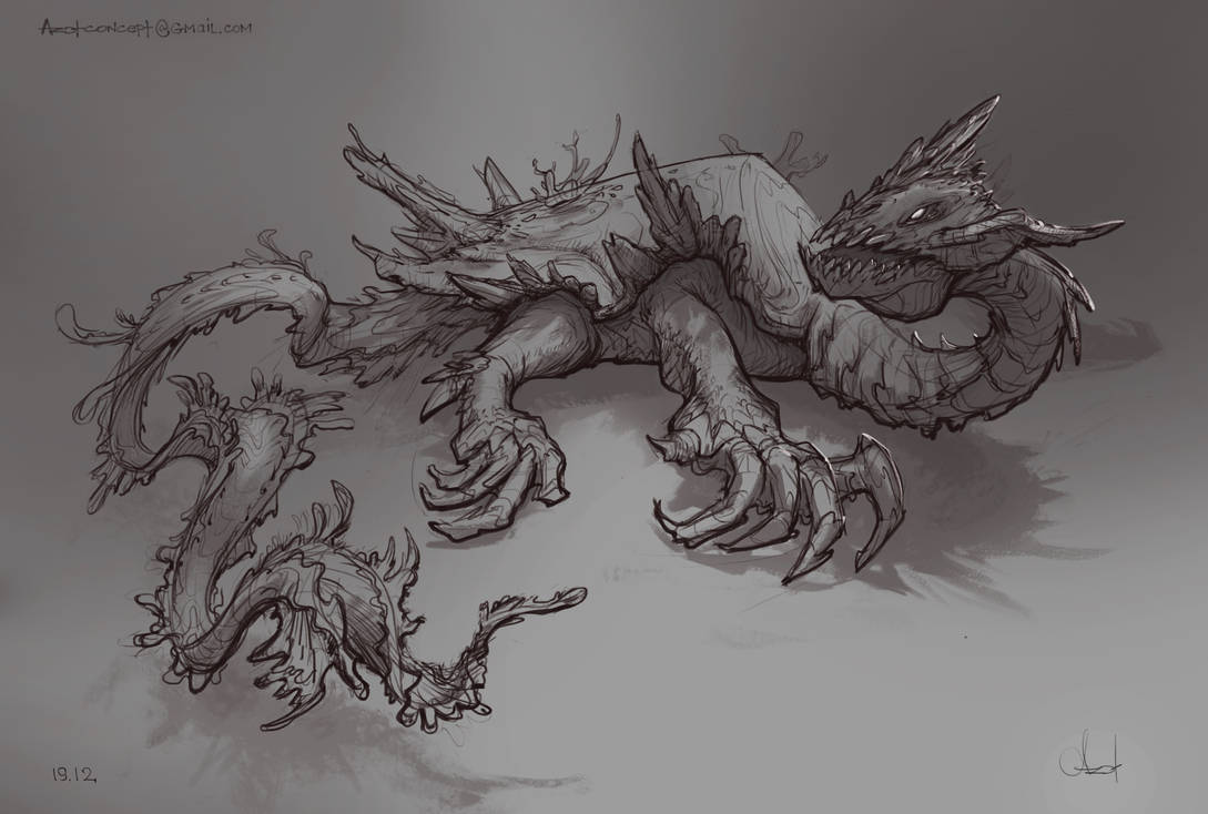 Sea Dragon sketch #4 by Azot2022 on DeviantArt
