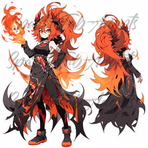 Pyromancer Girl - Ai Adopt #10 [Open]