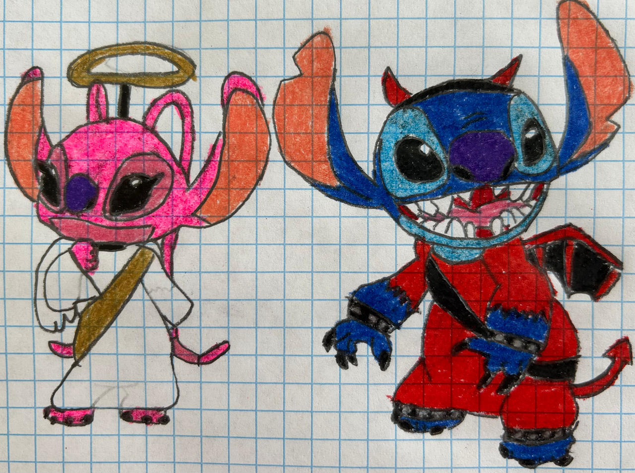 Stitch and Angel as a Devil and Angel