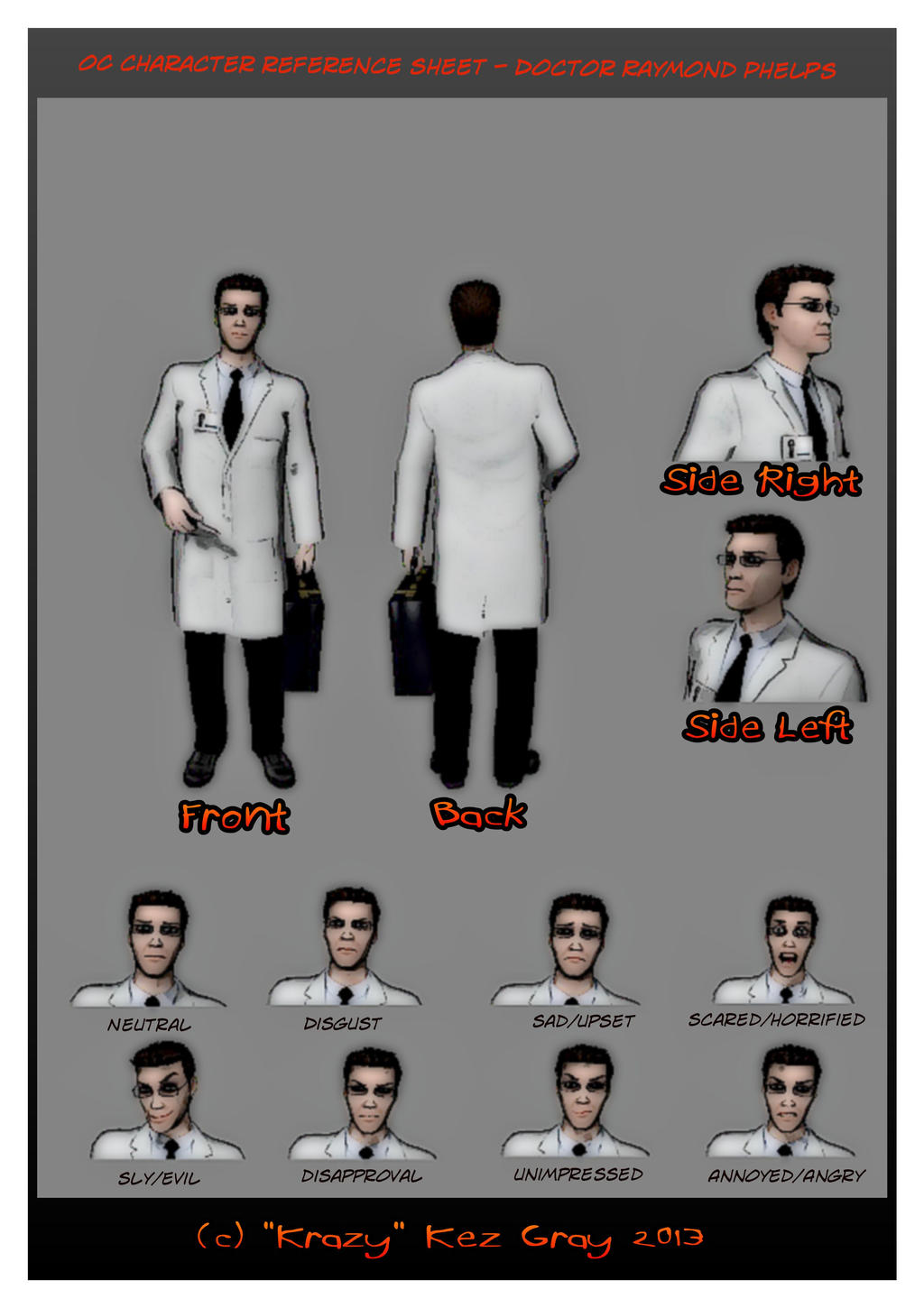 OC Character Ref Sheet for Doctor Raymond Phelps