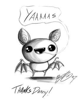 Doodle - Pudding Bat saying yaaas