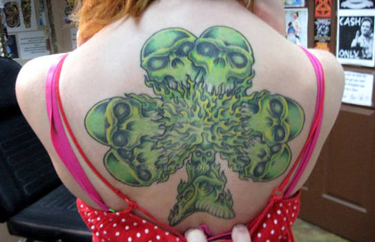 Skull Shamrock Tattoo +HEALED+