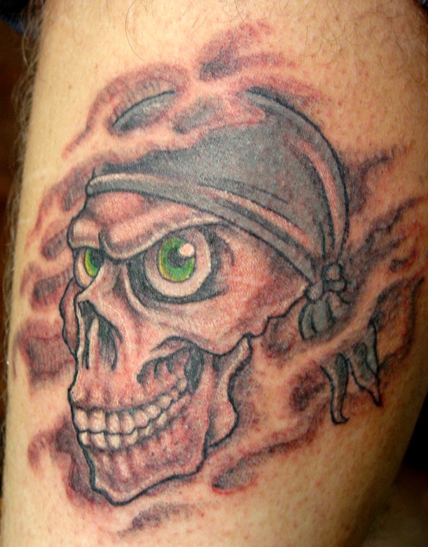 Skull with bandana Tattoo by MrTaboo on DeviantArt