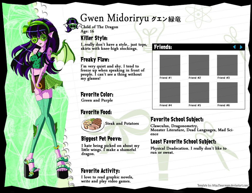 Monster High OC - Gwen Midoriryu