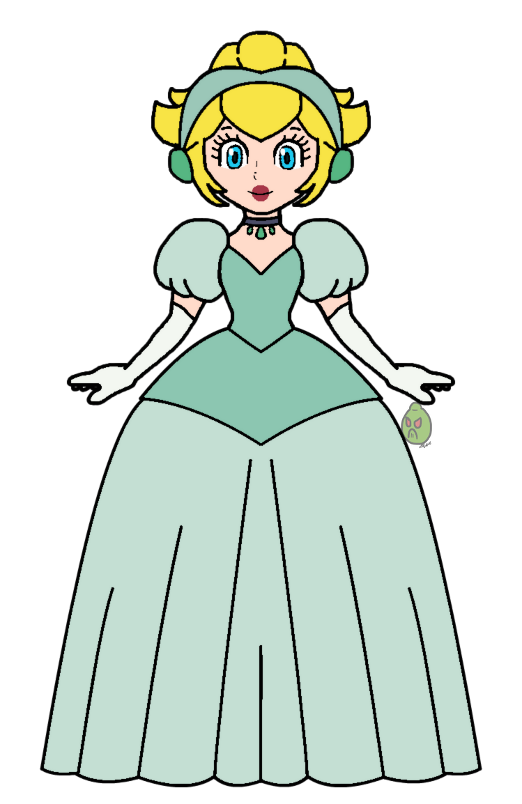 princess peach green dress Peach