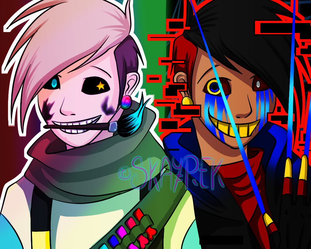 Human Ink Sans and Error Sans by BlackSkayrek13 on DeviantArt