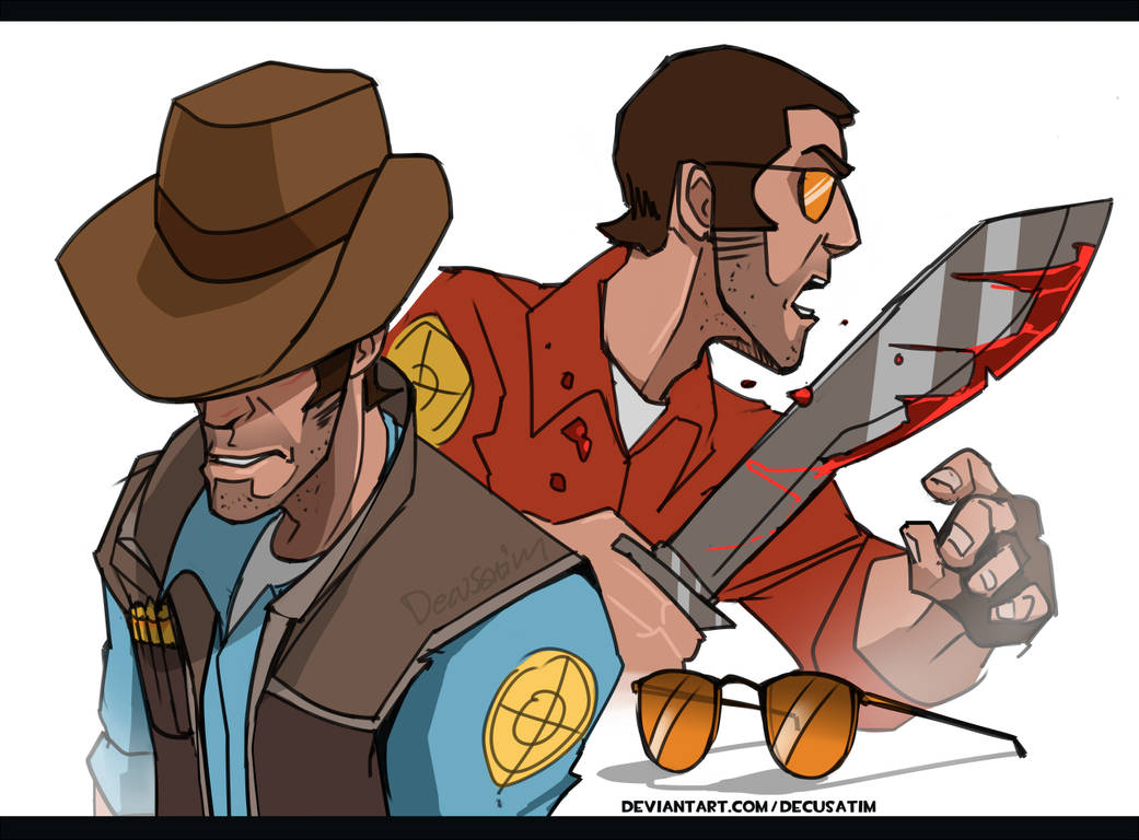 BLU and RED sniper by Decusatim on DeviantArt