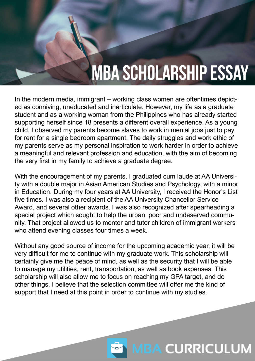 MBA Scholarship Essay Sample by MBADocumentSamples on DeviantArt