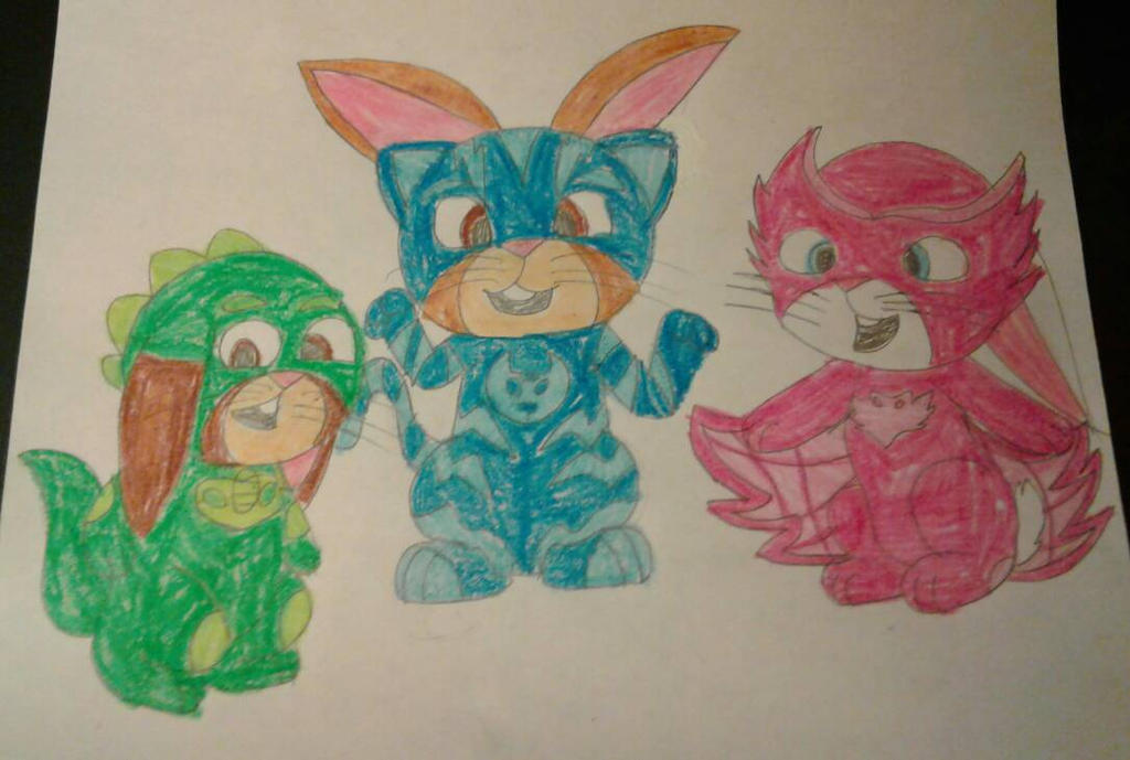 Pj Rabbit the rabbits in PJ mask costumes by CreationPark on DeviantArt