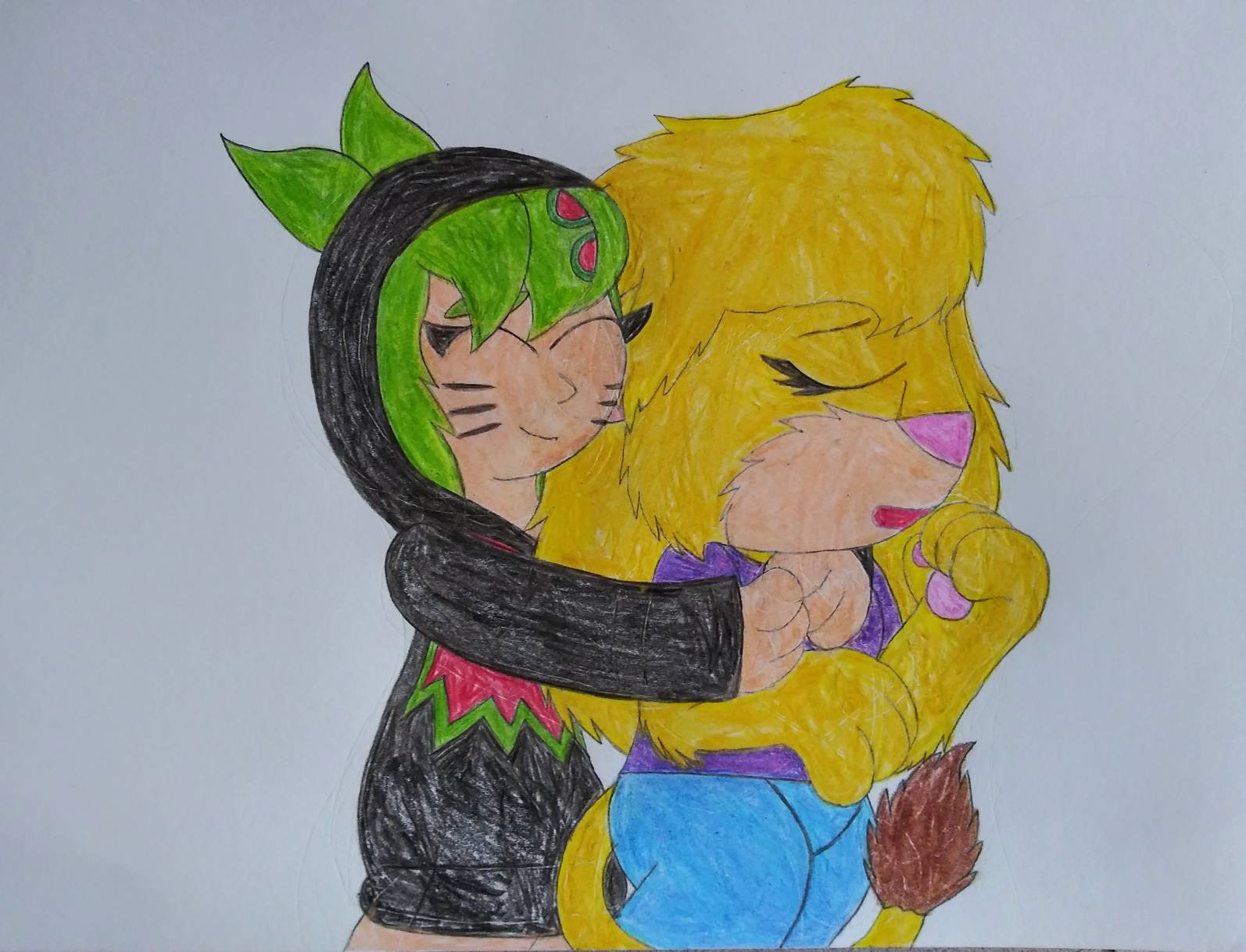 Melony cuddling Maygan by CreationPark on DeviantArt