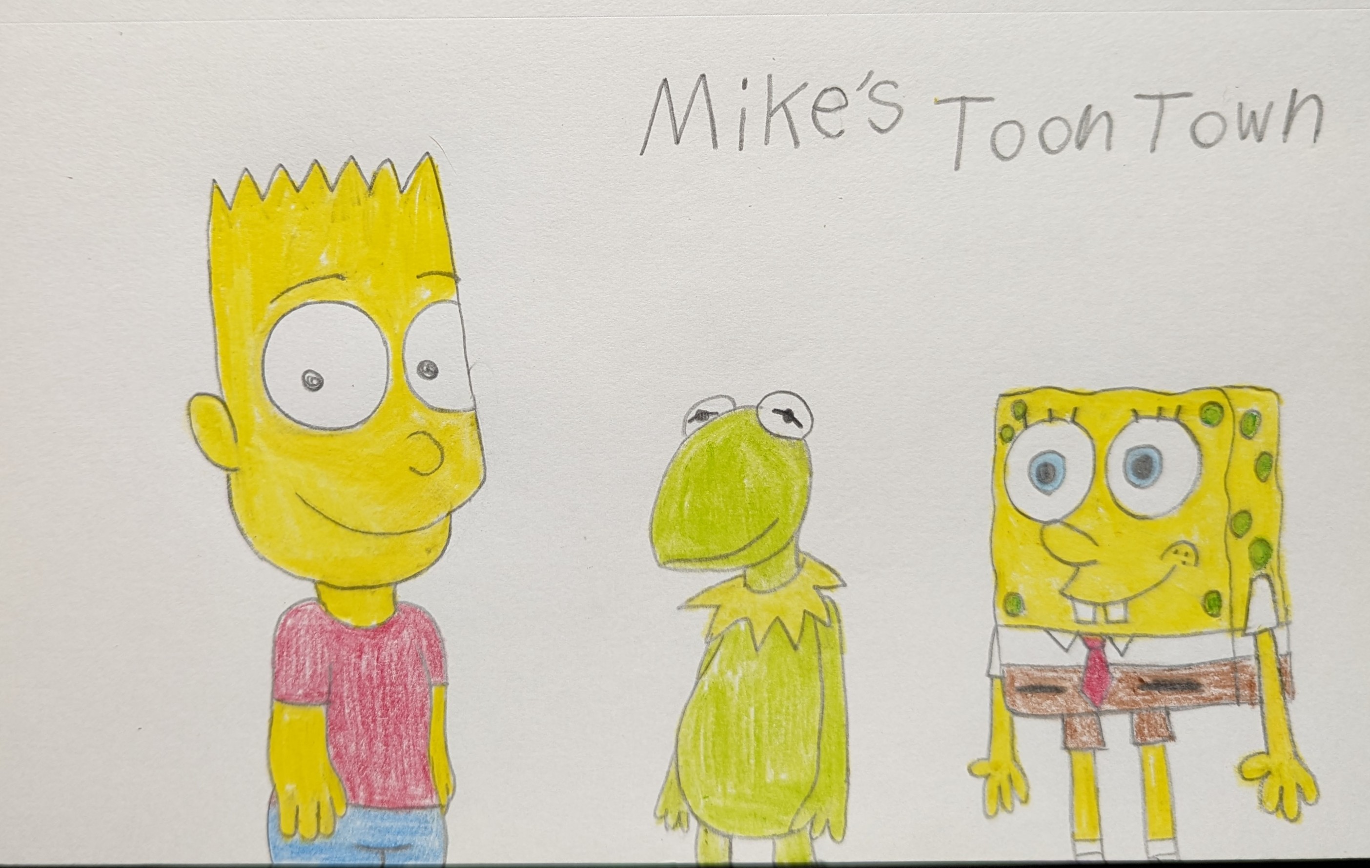 Sponge Bart Bart, Kermit, and SpongeBob by CreationPark on DeviantArt
