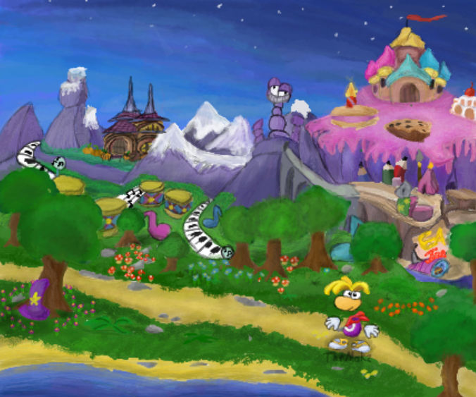 Rayman 1 world map by TheMakz on DeviantArt