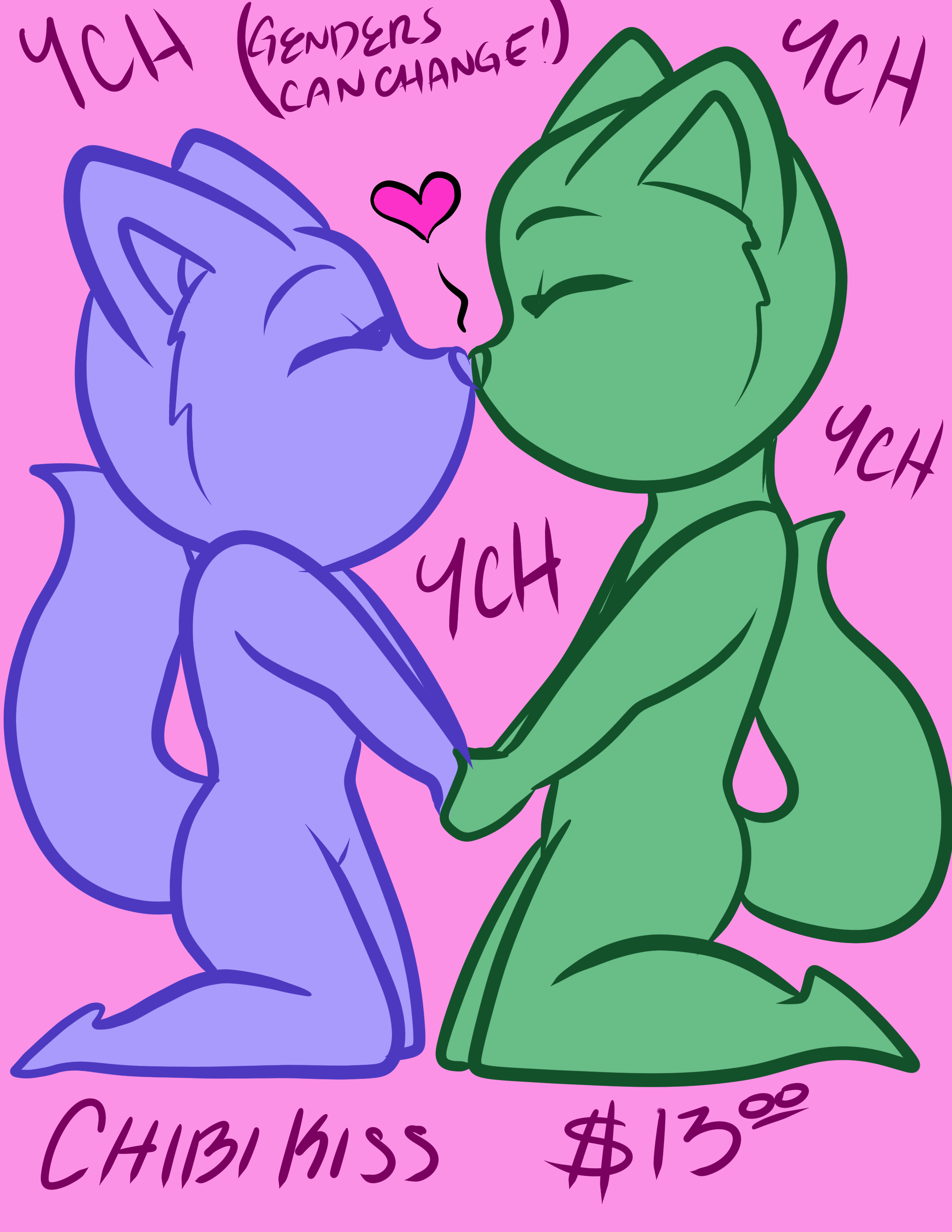 YCH: Chibi Anthro Kiss!