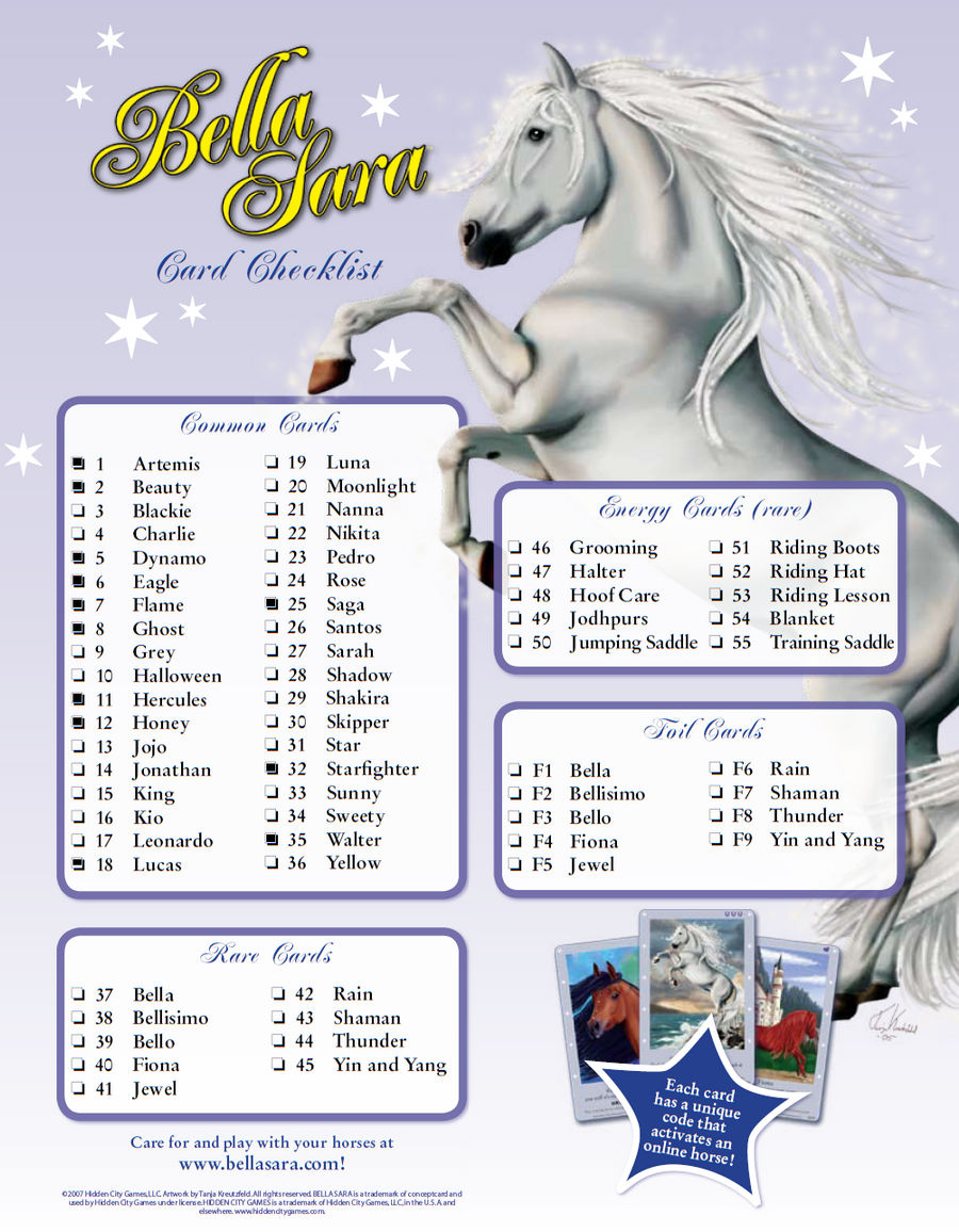 Bella sara cards for sale pg 1 by Moon11450 on DeviantArt Bella sara cards for sale pg 1 by Moon11450 on DeviantArt