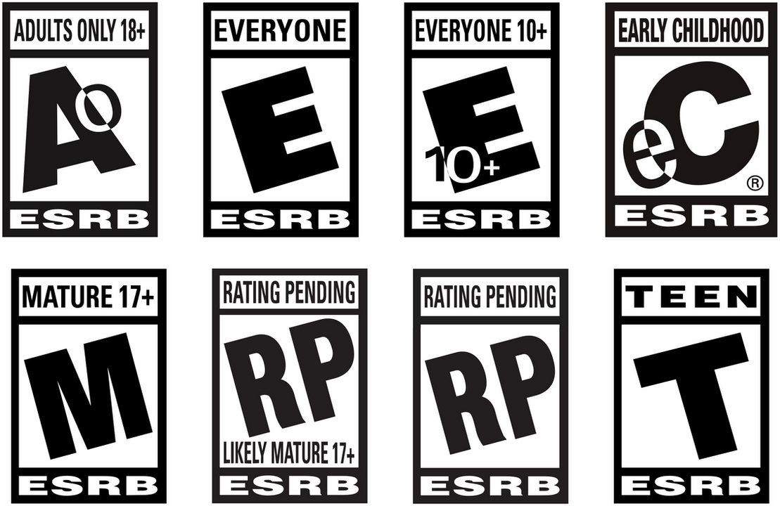 Modern ESRB Ratings by ArtChanXV on DeviantArt Modern ESRB Ratings by ArtChanXV on DeviantArt