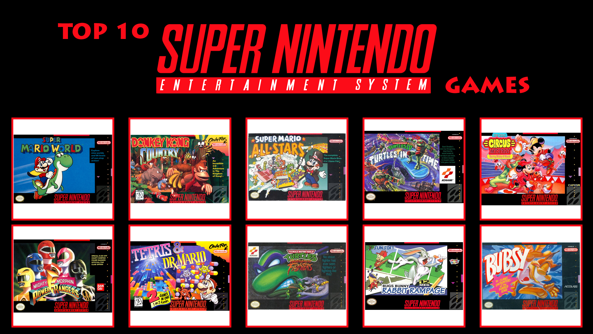 Super nes discount games list