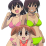 Chiyo, Tomo, and Kagura Swimsuits 4 (Tan Skin)