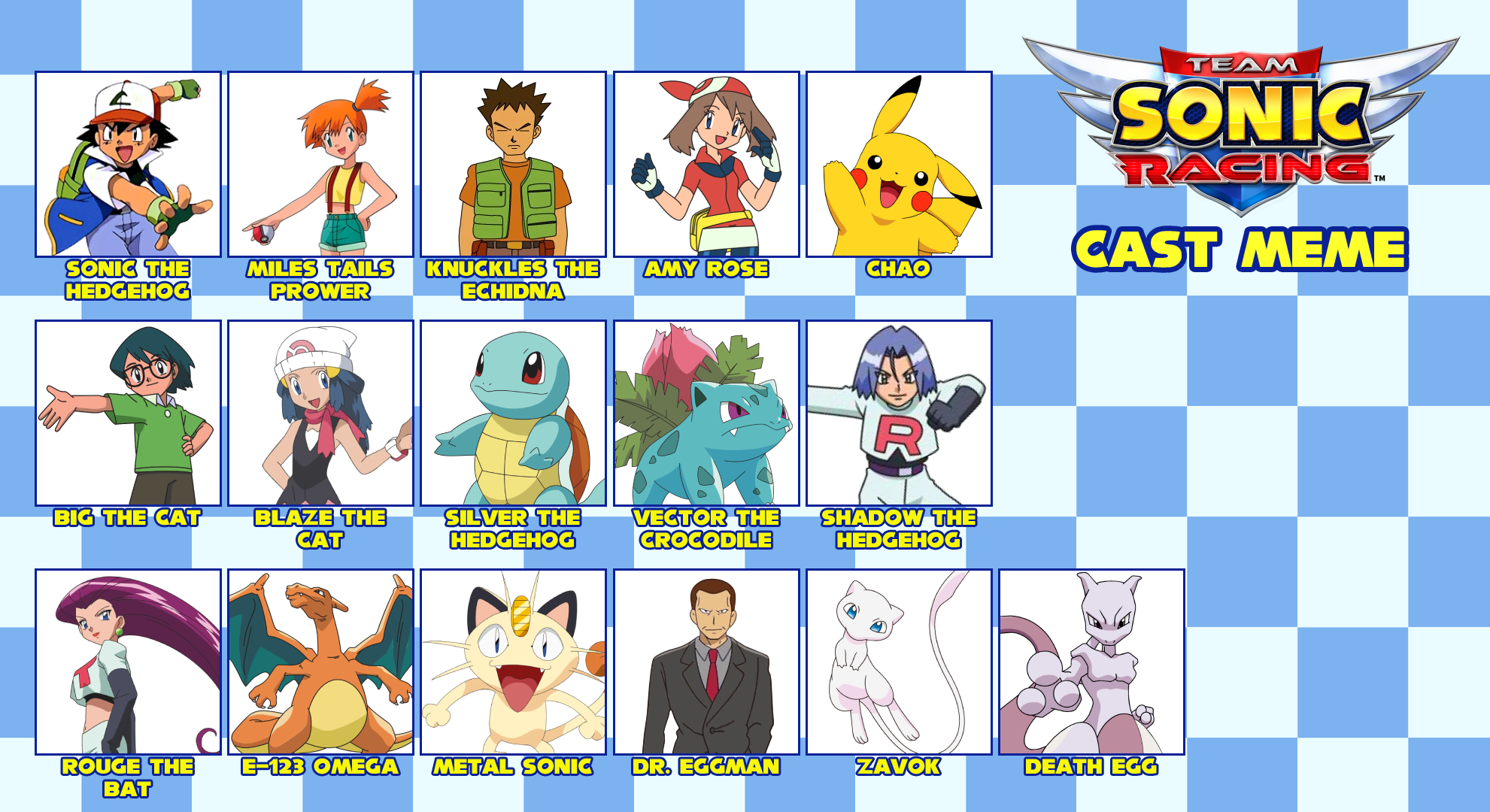 Sonic Racing Fan Roster My Team Sonic Racing Cast Meme by ArtChanXV on DeviantArt