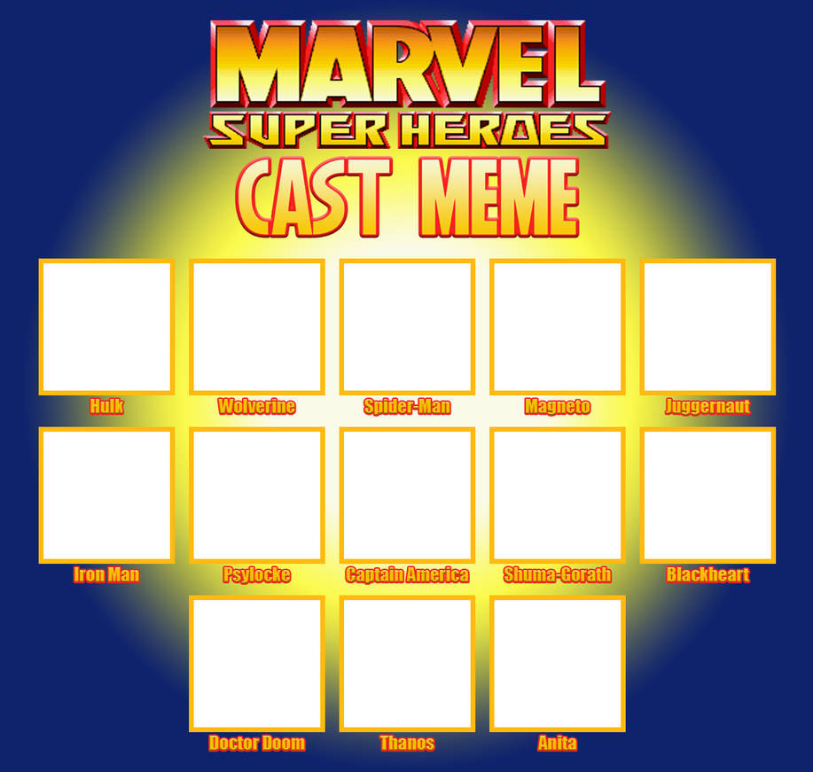 Marvel Super Heroes Cast Meme Template by ArtChanXV on DeviantArt