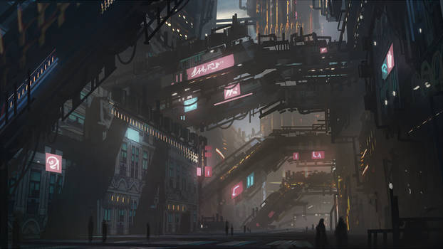 Cyberpunk city speedpaint