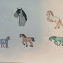 Little Horses (watercolor pencils)