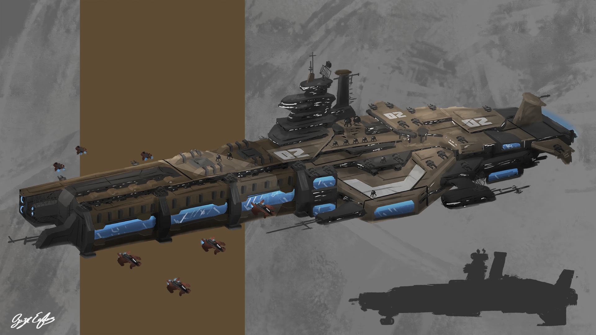 Spaceship Light Aircraft Carrier Concept by basiceagles on DeviantArt