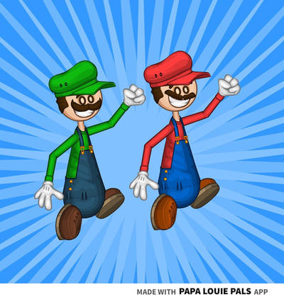 Mario and Luigi Papa Louie Style by TBroussard on DeviantArt