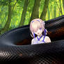 Kouhai in The Coils of a Giant Snake