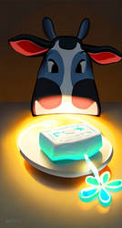 Cow Eating A Soap