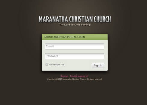 MCCMS login page final design