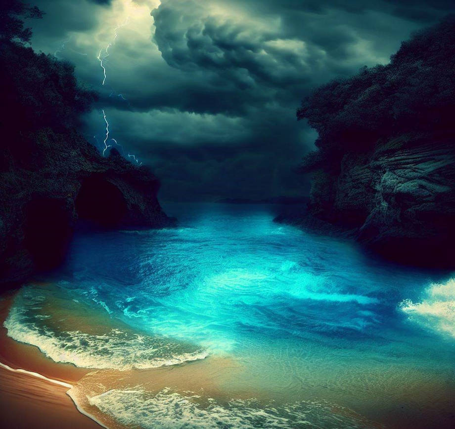 Storming Sea Cove by MonNoka on DeviantArt