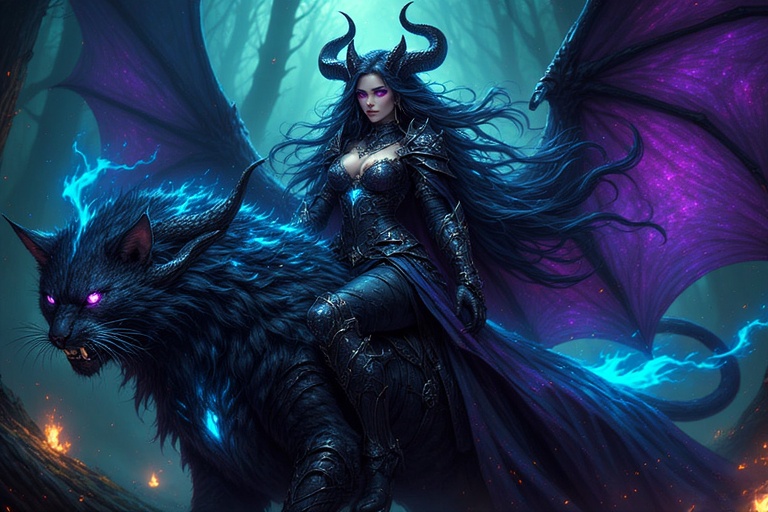 Demon Cat Rider by MonNoka on DeviantArt